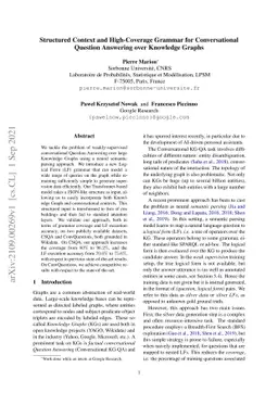Structured Context and High-Coverage Grammar for Conversational Question
  Answering over Knowledge Graphs