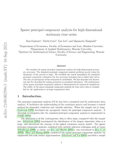 Sparse principal component analysis for high-dimensional stationary time
  series