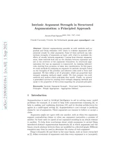 Intrinsic Argument Strength in Structured Argumentation: a Principled
  Approach
