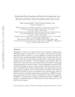 Exploring deep learning methods for recognizing rare diseases and their
  clinical manifestations from texts