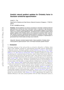 Analytic natural gradient updates for Cholesky factor in Gaussian
  variational approximation