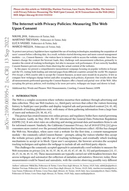 The Internet with Privacy Policies: Measuring The Web Upon Consent