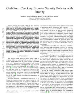 CorbFuzz: Checking Browser Security Policies with Fuzzing
