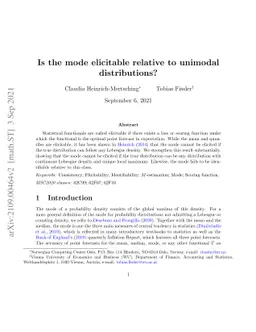 Is the mode elicitable relative to unimodal distributions?