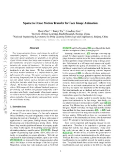 Sparse to Dense Motion Transfer for Face Image Animation