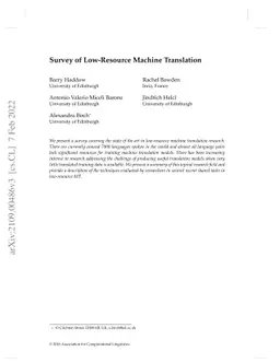 Survey of Low-Resource Machine Translation