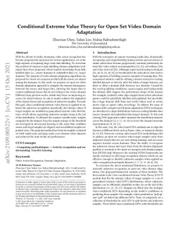 Conditional Extreme Value Theory for Open Set Video Domain Adaptation