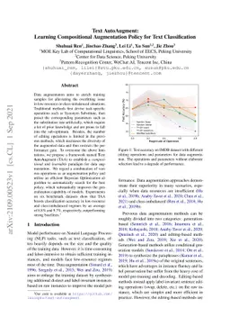 Text AutoAugment: Learning Compositional Augmentation Policy for Text
  Classification