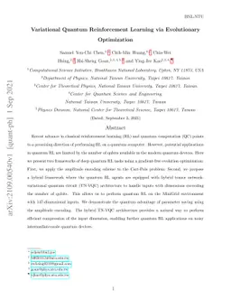 Variational Quantum Reinforcement Learning via Evolutionary Optimization