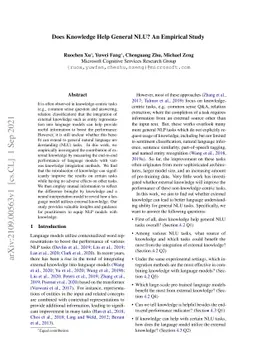 Does Knowledge Help General NLU? An Empirical Study