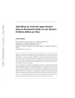 Algorithme de recherche approximative dans un dictionnaire fondé sur
  une distance d'édition définie par blocs