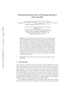 Selecting Optimal Trace Clustering Pipelines with AutoML