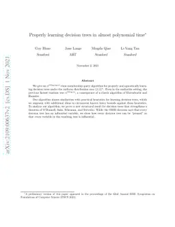 Properly learning decision trees in almost polynomial time