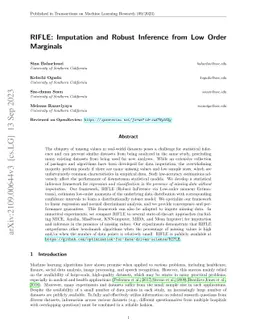 RIFLE: Imputation and Robust Inference from Low Order Marginals