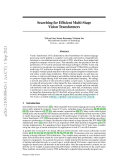 Searching for Efficient Multi-Stage Vision Transformers