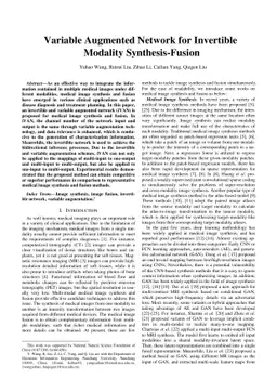 Variable Augmented Network for Invertible Modality Synthesis-Fusion