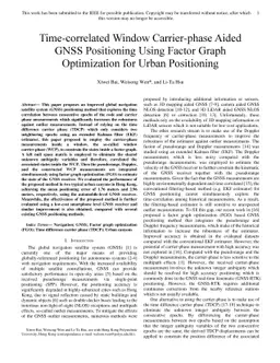Time-correlated Window Carrier-phase Aided GNSS Positioning Using Factor
  Graph Optimization for Urban Positioning