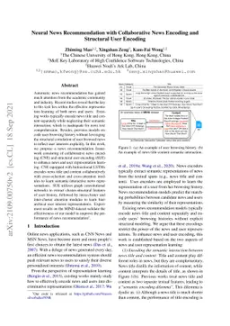 Neural News Recommendation with Collaborative News Encoding and
  Structural User Encoding