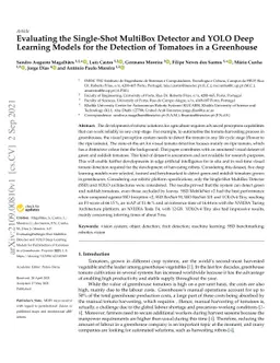 Evaluating the Single-Shot MultiBox Detector and YOLO Deep Learning
  Models for the Detection of Tomatoes in a Greenhouse