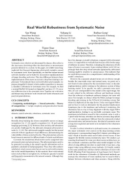 Real World Robustness from Systematic Noise