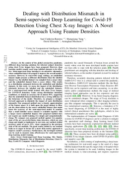 Dealing with Distribution Mismatch in Semi-supervised Deep Learning for
  Covid-19 Detection Using Chest X-ray Images: A Novel Approach Using Feature
  Densities