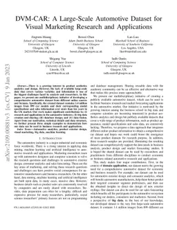 DVM-CAR: A large-scale automotive dataset for visual marketing research
  and applications