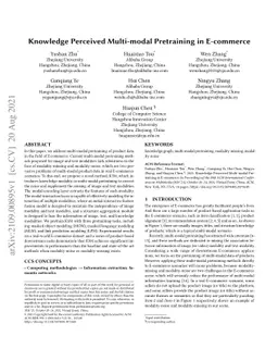 Knowledge Perceived Multi-modal Pretraining in E-commerce