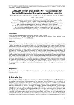 A Novel Solution of an Elastic Net Regularization for Dementia Knowledge
  Discovery using Deep Learning
