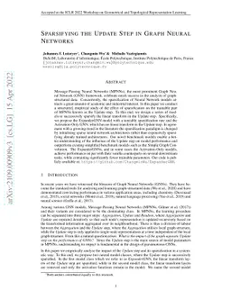 Sparsifying the Update Step in Graph Neural Networks