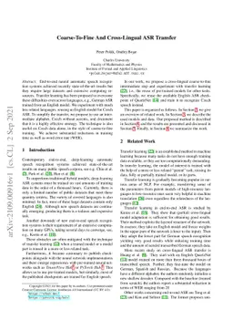 Coarse-To-Fine And Cross-Lingual ASR Transfer