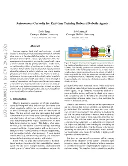 Autonomous Curiosity for Real-Time Training Onboard Robotic Agents