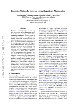Improving Multimodal fusion via Mutual Dependency Maximisation