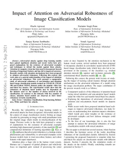 Impact of Attention on Adversarial Robustness of Image Classification
  Models