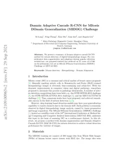Domain Adaptive Cascade R-CNN for MItosis DOmain Generalization (MIDOG)
  Challenge