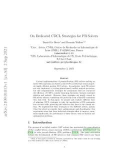 On Dedicated CDCL Strategies for PB Solvers