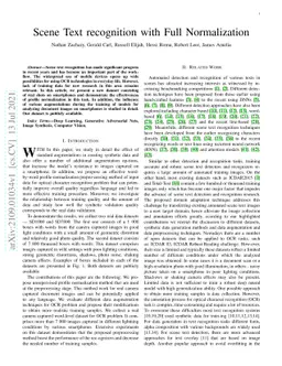 Scene Text recognition with Full Normalization