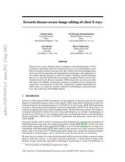 Towards disease-aware image editing of chest X-rays