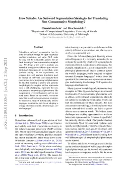 How Suitable Are Subword Segmentation Strategies for Translating
  Non-Concatenative Morphology?