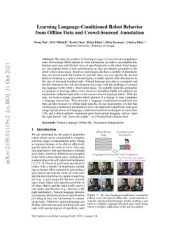 Learning Language-Conditioned Robot Behavior from Offline Data and
  Crowd-Sourced Annotation