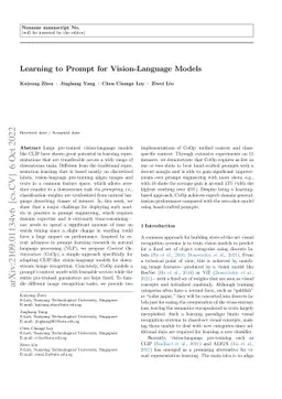 Learning to Prompt for Vision-Language Models