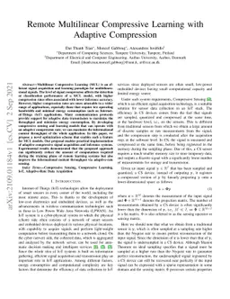 Remote Multilinear Compressive Learning with Adaptive Compression