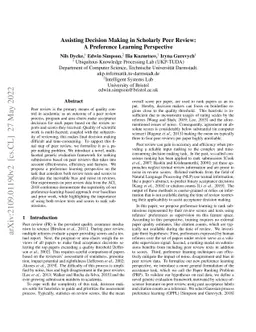 Assisting Decision Making in Scholarly Peer Review: A Preference
  Learning Perspective