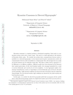 Byzantine Consensus in Directed Hypergraphs