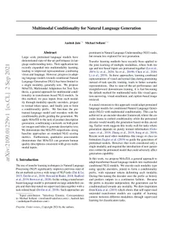 Multimodal Conditionality for Natural Language Generation
