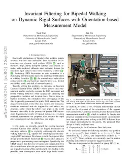 Invariant Filtering for Bipedal Walking on Dynamic Rigid Surfaces with
  Orientation-based Measurement Model