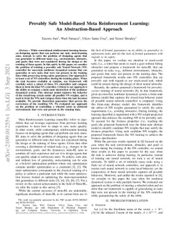 Provably Safe Model-Based Meta Reinforcement Learning: An
  Abstraction-Based Approach