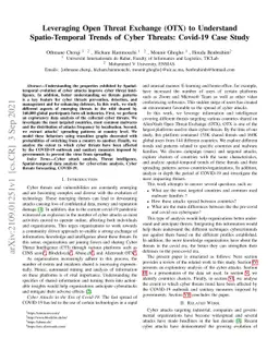 Leveraging Open Threat Exchange (OTX) to Understand Spatio-Temporal
  Trends of Cyber Threats: Covid-19 Case Study
