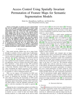 Access Control Using Spatially Invariant Permutation of Feature Maps for
  Semantic Segmentation Models