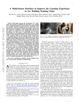 A Multi-Sensor Interface to Improve the Learning Experience in Arc
  Welding Training Tasks
