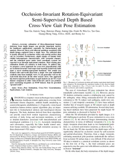 Occlusion-Invariant Rotation-Equivariant Semi-Supervised Depth Based
  Cross-View Gait Pose Estimation
